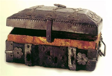 15th century metal stamped caffered box|Illustrations of Boxes, Coffers, and Caskets .